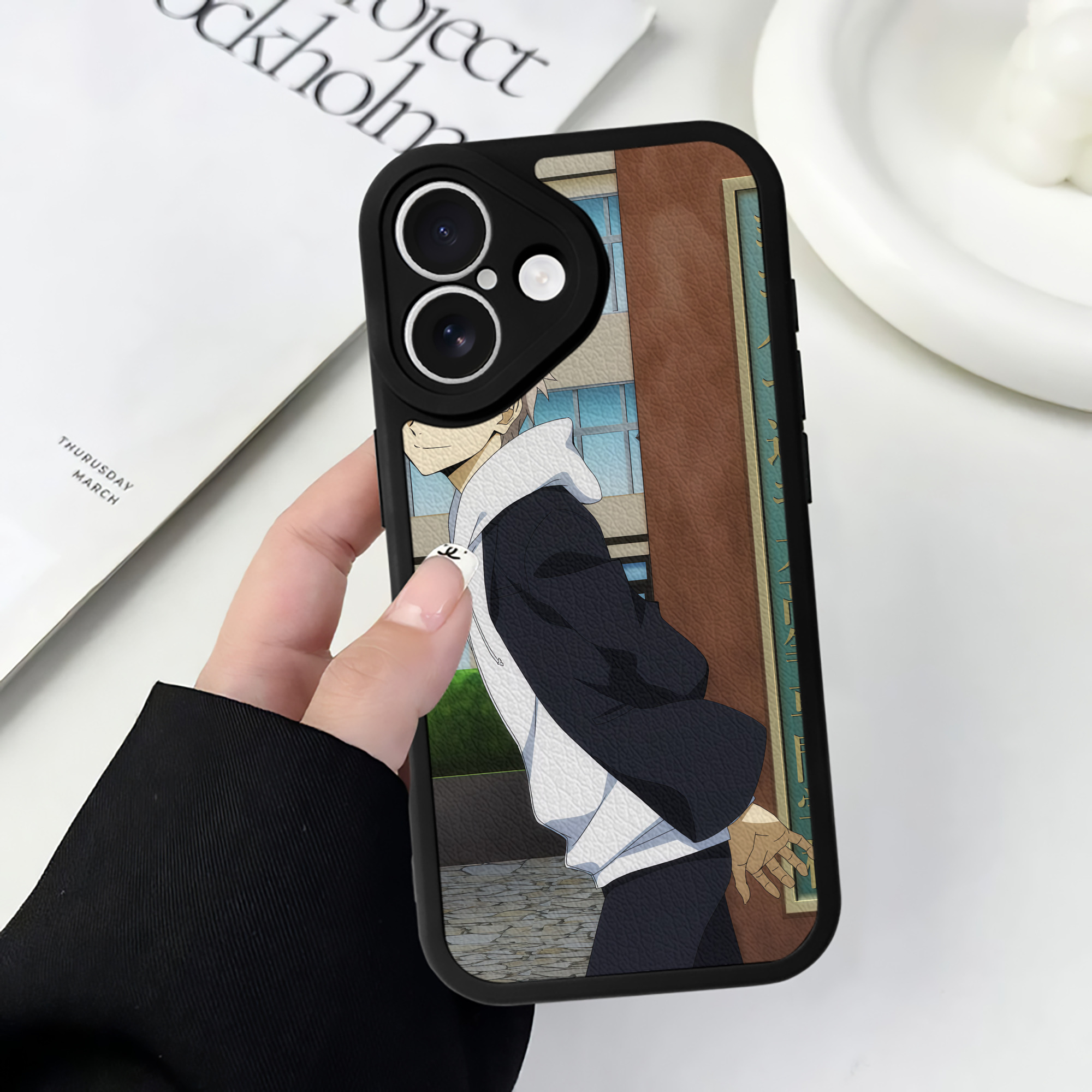 （画像用） 文豪ストレイドッグス Bungo Stray Dogs 【iPhone 16シリーズ対応】シリコンスマホケース（レザー調） 材質：シリコン